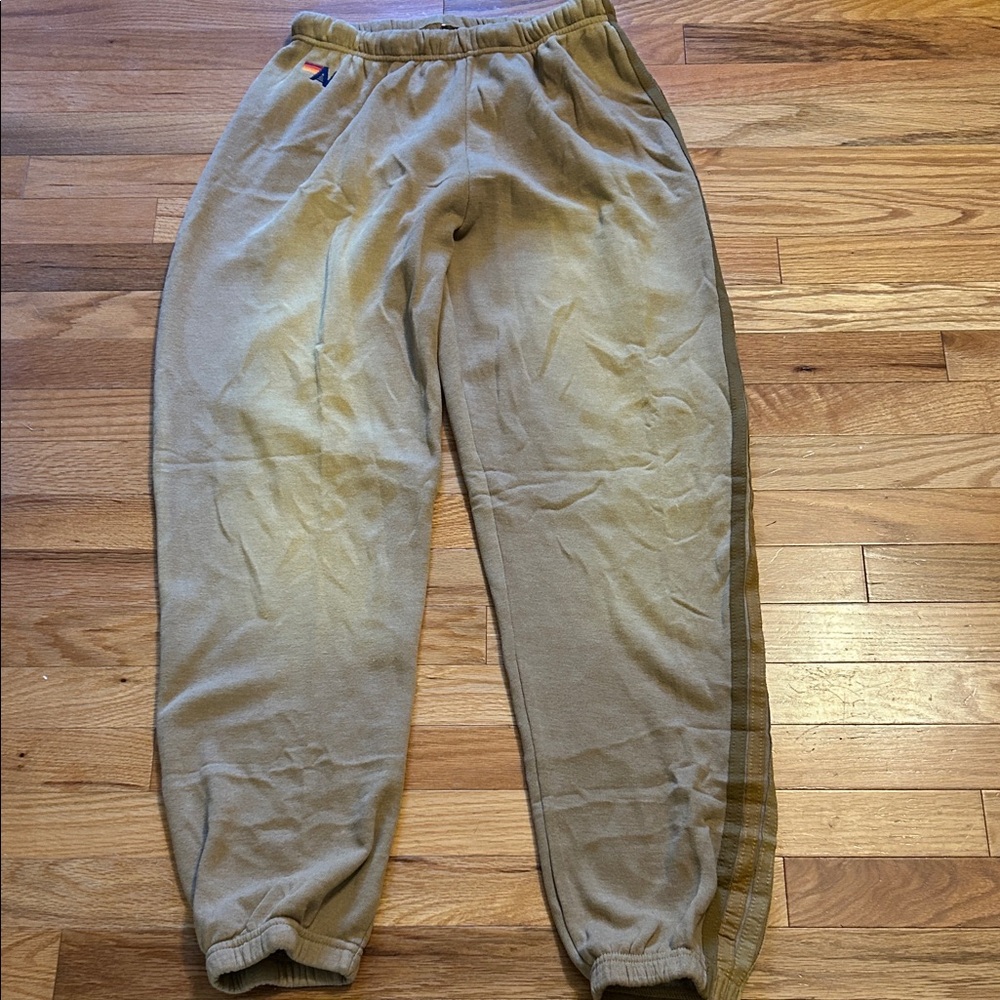 Aviator Nation 5 Stripe Women’s Sweatpants Faded Tan. Size Large. Brand new!